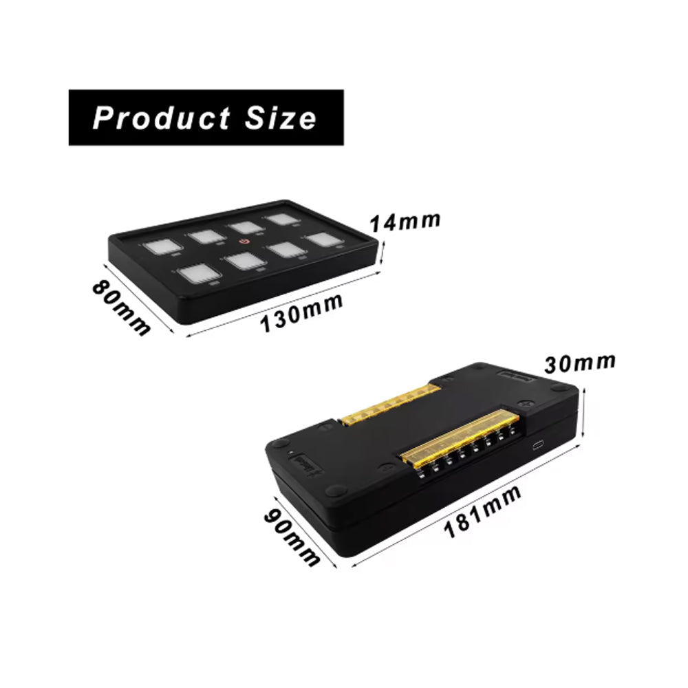 12v - 24v 8 Gang Bluetooth LED Touch Switch Panel Blue Car or Boat + App Control