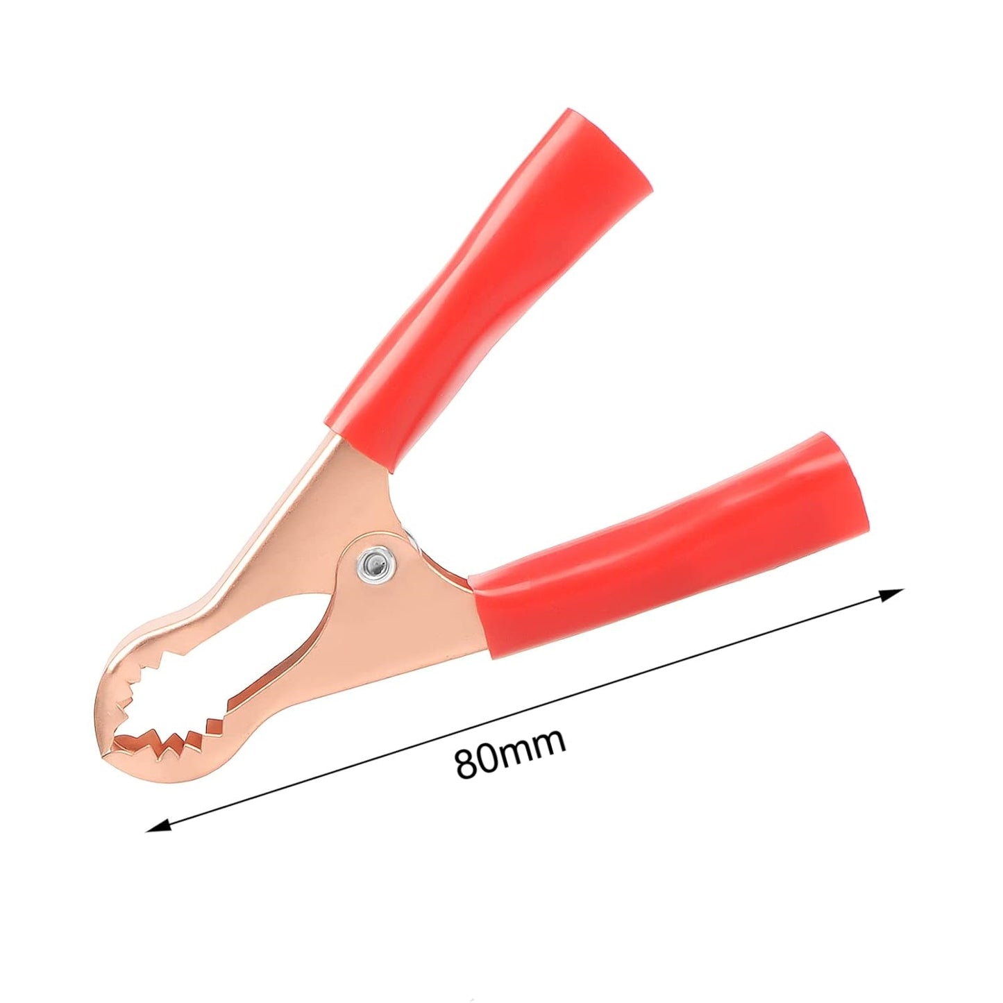 2 x Red Alligator Clips Clamps 50A 80mm Crocodile Alligator Battery Test Clips