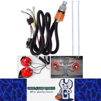 80A 12V Car Horn Relay Wiring Harness Kit for Car Truck Van Grille Mount