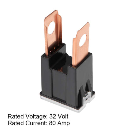 5 x 80Amp Black Large Male Slow Blow Fuse Block 15mmx22mm x 43mm High 80A Fuse