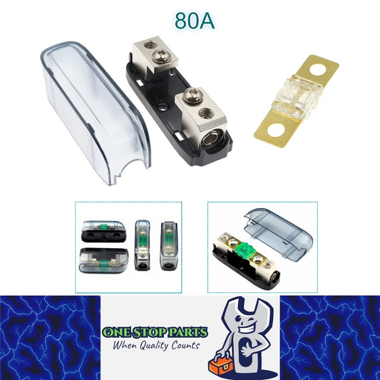 ANS Inline Fuse Holder with Bolt On 80 Amp Midi Fuse Supplied (80A) Fuse Holder