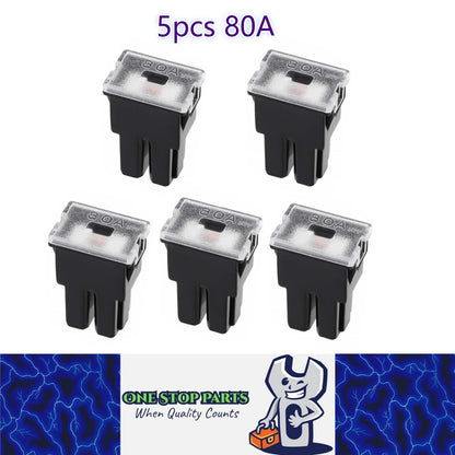5 x 80Amp Black Medium Female Slow Blow Fuse Block 15mmx22mmx32mm High 80A Fuse