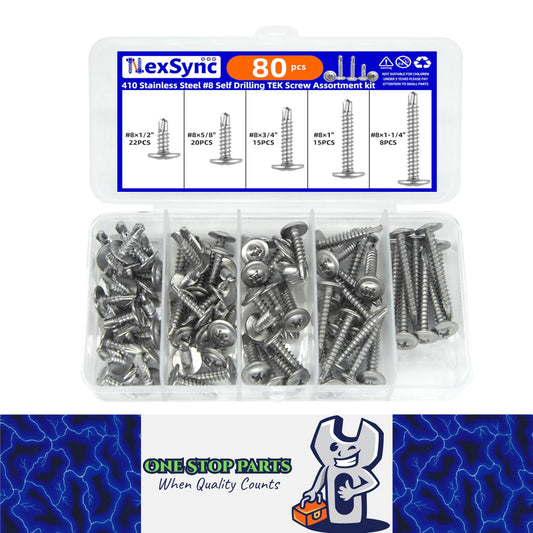 80pcs #8 Truss Head Self Tapping TEK Screws Stainless Steel Self Drilling Screws