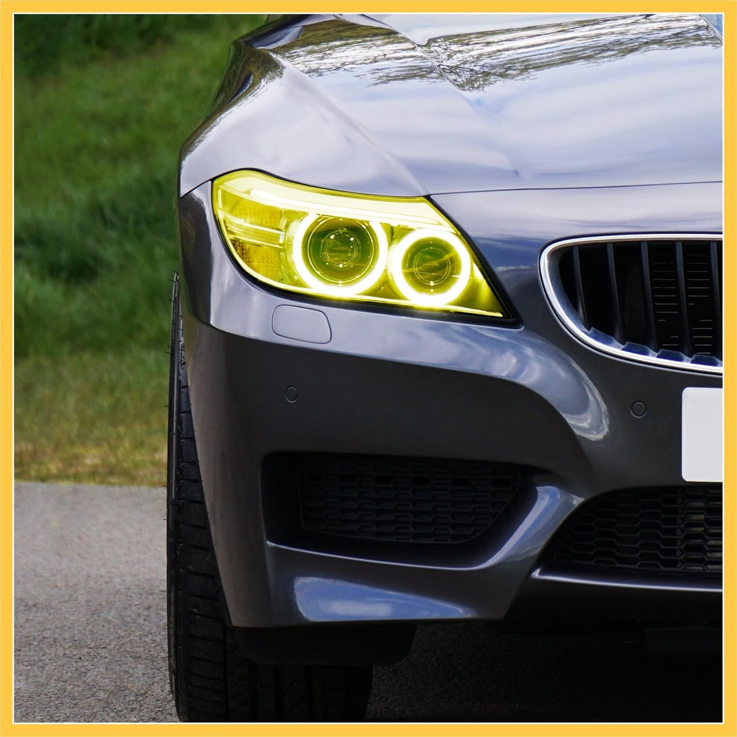 Fluorescent yellow PVC Tint Film Wrap for Headlights and Tail Lamps 30cm x 60cm