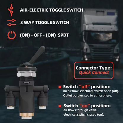 1x 818-0007-000 Air Toggle Valve Switch Compatible with Peterbilt 379 8180007000