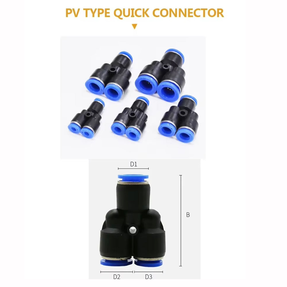 81pcs 6mm Air Pneumatic Connectors Fittings Kit with PE/PU/PV/PY/PG/PP Plugs