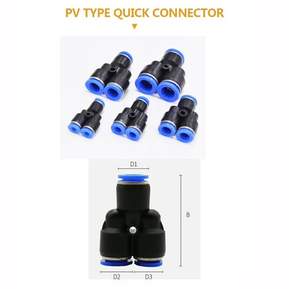 81pcs 6mm Air Pneumatic Connectors Fittings Kit with PE/PU/PV/PY/PG/PP Plugs