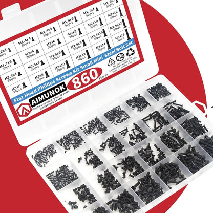 860pcs Small Screw Assortment Kit M1.2 M1.4 M1.7 M2 M2.5 M3 for Laptop PC SSD