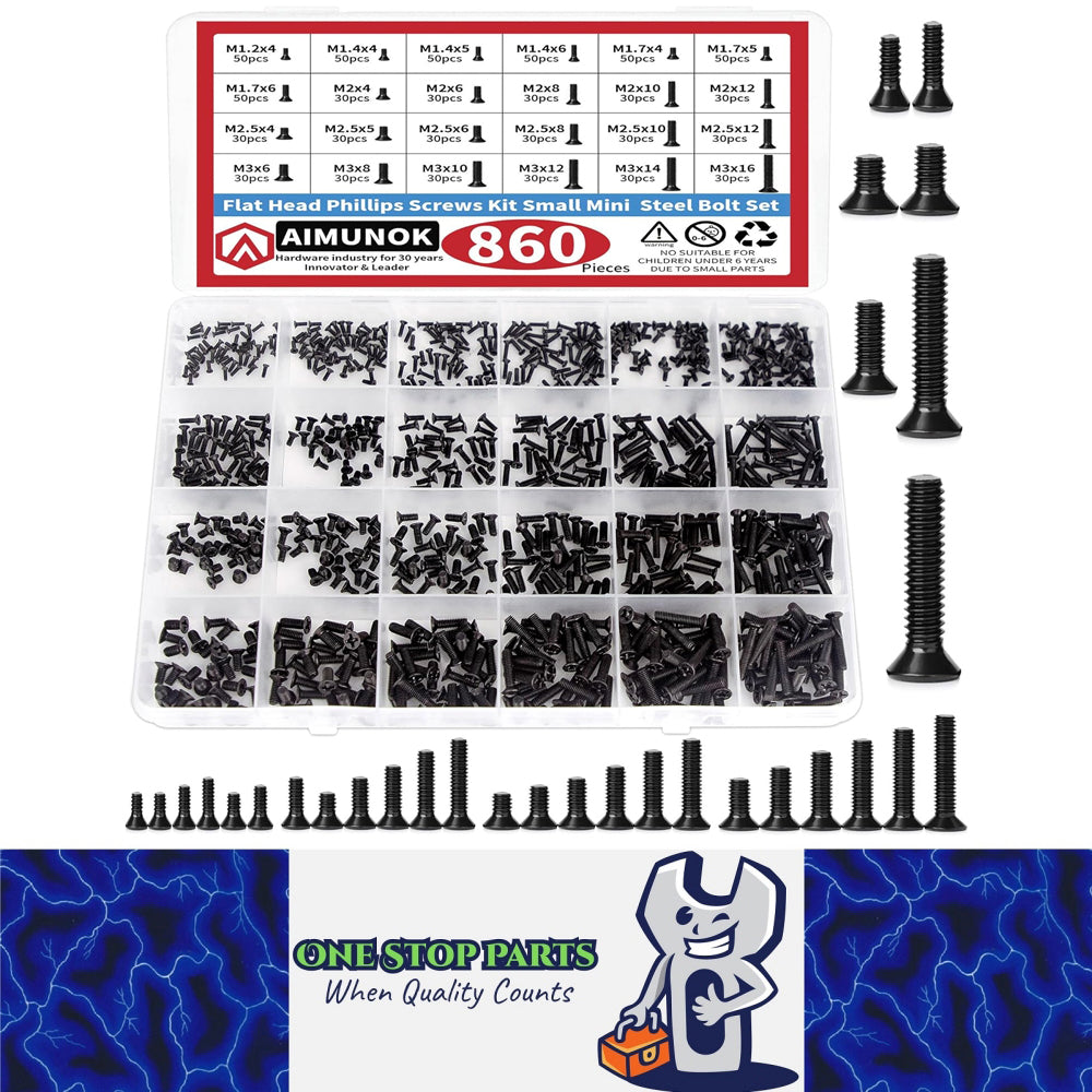 860pcs Small Screw Assortment Kit M1.2 M1.4 M1.7 M2 M2.5 M3 for Laptop PC SSD