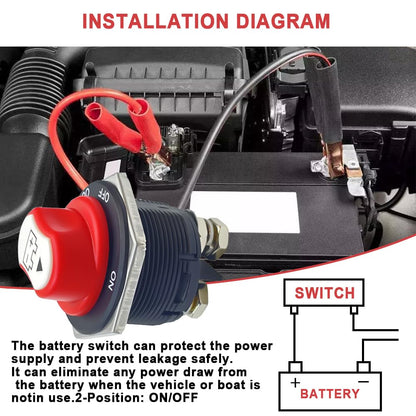 200A Battery Disconnect Isolator Switch 12-32V Cut Off Master for Car RV Boat