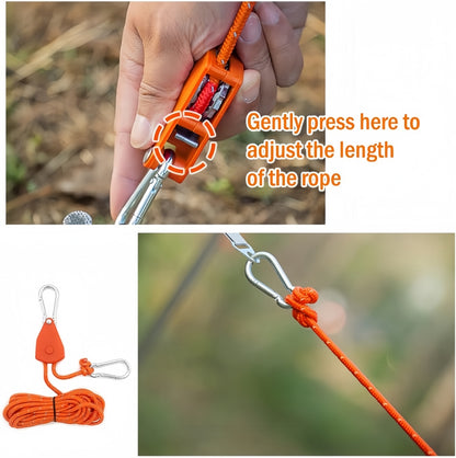 6 x Orange Reflective Tent Rope Ratchet Tensioner Clip for Camping Awning Gear