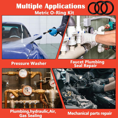 419pcs O Ring Kit Rubber Seals 32 Sizes O Rings Gaskets Sealing for Plumbing Car