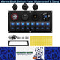 12V 24V 8 Gang Rocker Switch Panel Volt USB Port 12V Outlet Cigarette Socket