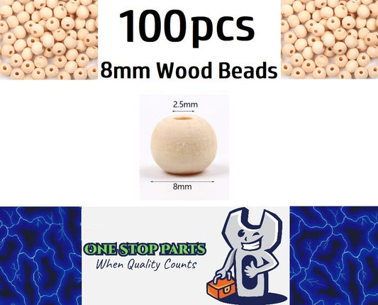 100 x 8mm Natural wood beads round DIY jewelry Handmade Accessories