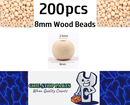200 x 8mm Natural wood beads round DIY jewelry Handmade Accessories