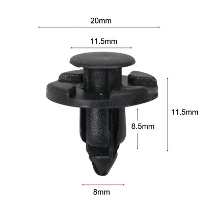 100pcs 8mm Car Push Retainers Clip Bumper Trim Fender Fastener Rivet for Nissan