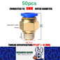 50 x Pneumatic Air Connector Fittings Push to Connect 8mm Tube to 9.7mm Thread