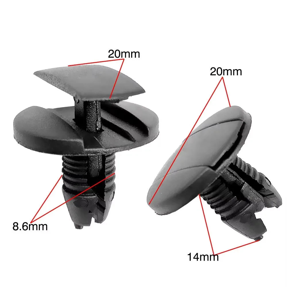 100pcs 8mm Push Retainers Clip Bumper Fender Fastener Rivet for Peugeot Citroen