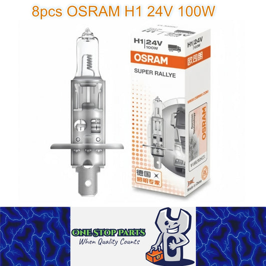 8x Osram 24V H1 100W Halogen Clear Globe 3200K Truck Original Headlight Fog Lamp