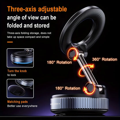 360° Rotating Magnetic Car Phone Holder Retractable & Foldable Cell Phone Stand