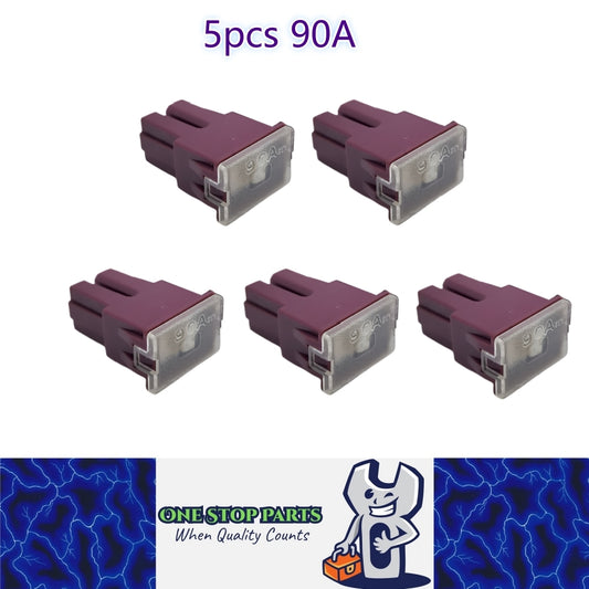 5 x 90Amp Purple Medium Female Slow Blow Fuse Block 15mmx22mmx32mm High 90A Fuse