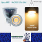 9 x MR11 3W LED Spotlight AC/DC 12V-24V 38° 3000K Warm White Glass Downlight