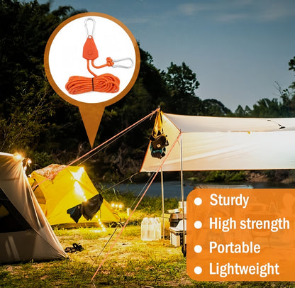 6 Orange Reflective Camping Tent Rope Tie down Fastener Tensioner Ratchet Hanger