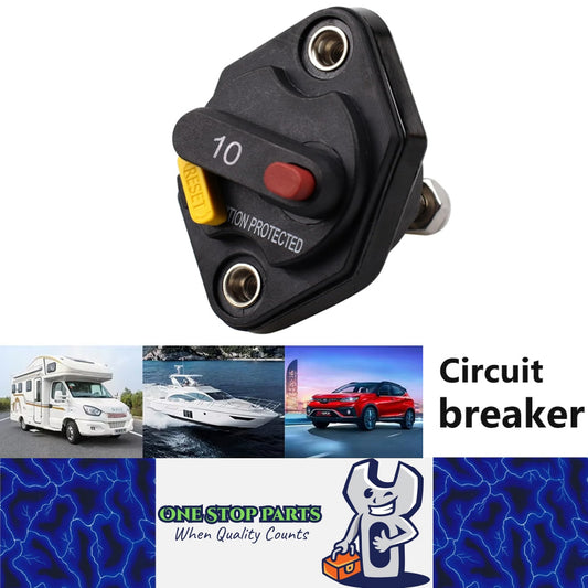 Recessed  Manual Reset Circuit Breaker Car Boat Caravan Neat Finish Adapter