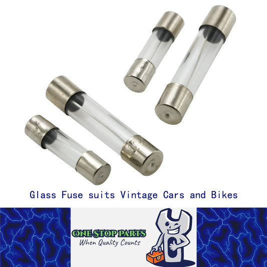 Glass Fuses 5mm x 20mm Long Glass Fuse suits Vintage Cars and Bikes