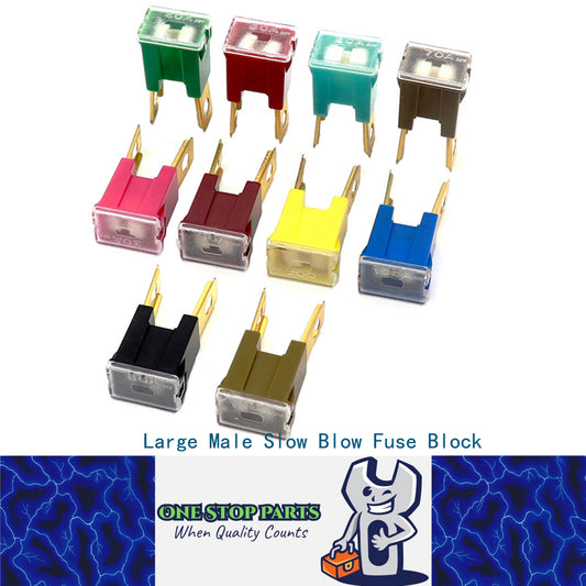 Large Male Slow Blow Fuse Block 20A 30A 40A 50A 60A 70A 80A 90A 100A 120A vehicles SUVs RVs caravans golf carts trucks