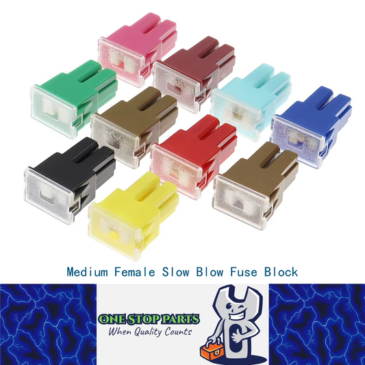 Medium Female Slow Blow Fuse Block  20A 30A 40A 50A 60A 70A 80A 90A 100A 120A vehicles SUVs RVs caravans golf carts trucks