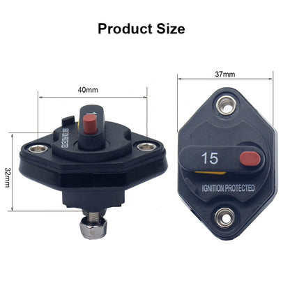 Recessed  Manual Reset Circuit Breaker Car Boat Caravan Neat Finish Adapter