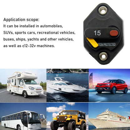 Recessed  Manual Reset Circuit Breaker Car Boat Caravan Neat Finish Adapter