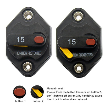 Recessed  Manual Reset Circuit Breaker Car Boat Caravan Neat Finish Adapter