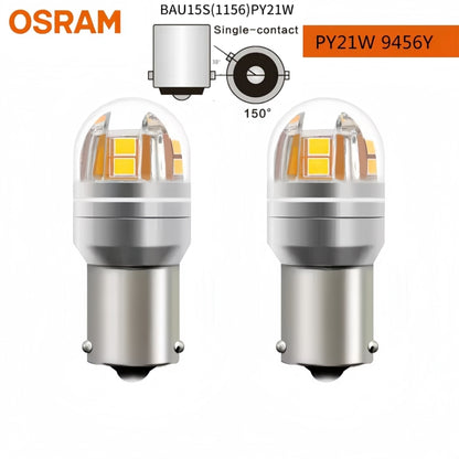 2 x OSRAM 1156 BAU15S Yellow LED Globe 12V PY21W LED Signal Light Indicator Lamp