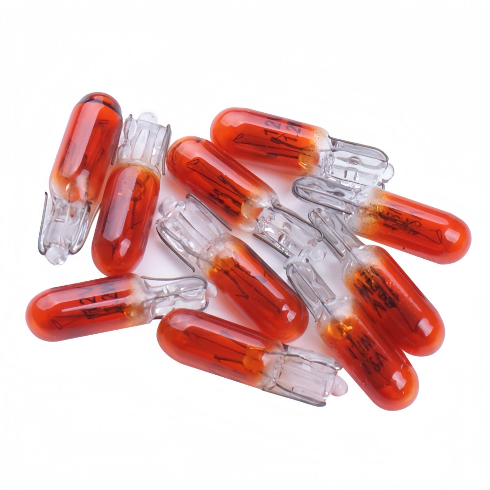 10 x 12V 1.2W T5 Wedge AMBER Globes TYPE T-5mm Dashboard Coated Globes (10pcs)