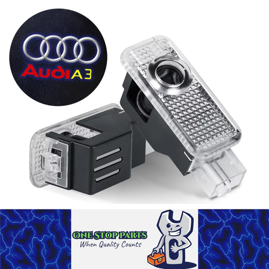 2 x Audi LED Car Door Light Welcome Light Laser Projector Lamp with Audi A3 logo