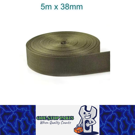 5m x 38mm ArmyGreen Nylon Webbing Strap Safety Belt Knapsack Bag Leash DIY