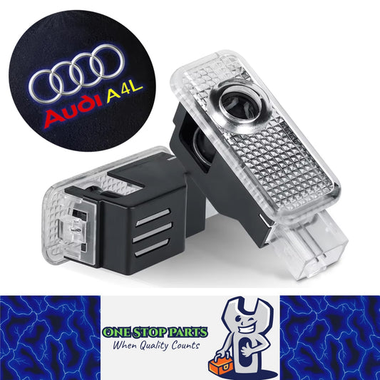 2 x Audi LED Car Door Light Welcome Light Laser Projector Lamp Audi A4L logo