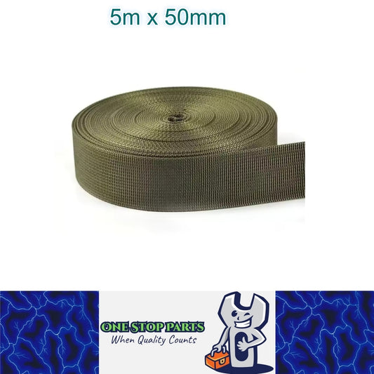 5m x 50mm ArmyGreen Nylon Webbing Strap Safety Belt Knapsack Bag Leash DIY