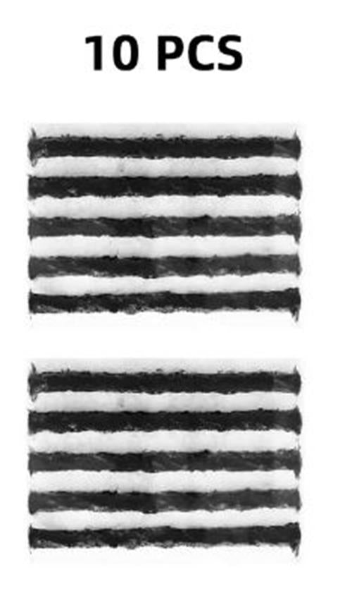 10 x Black 6mm Tyre repair kit strips for plugging tyre puncture hole (10pcs)