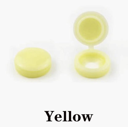 100 x Yellow screw covers Bulk Screw Cap Covers with Lid (100pcs)