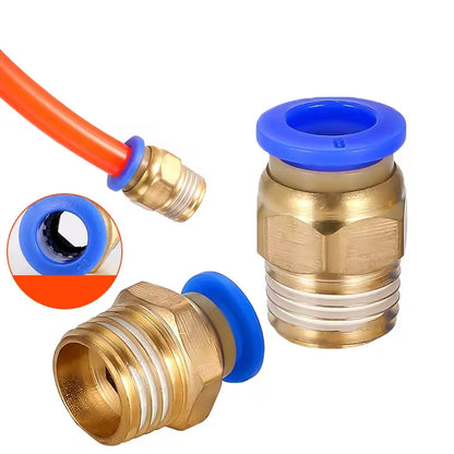 50 x Pneumatic Air Connector Fittings Push to Connect 8mm Tube to 9.7mm Thread