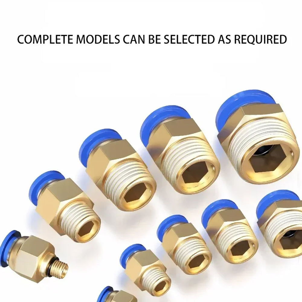 50 x Pneumatic Air Connector Fittings Push to Connect 8mm Tube to 9.7mm Thread
