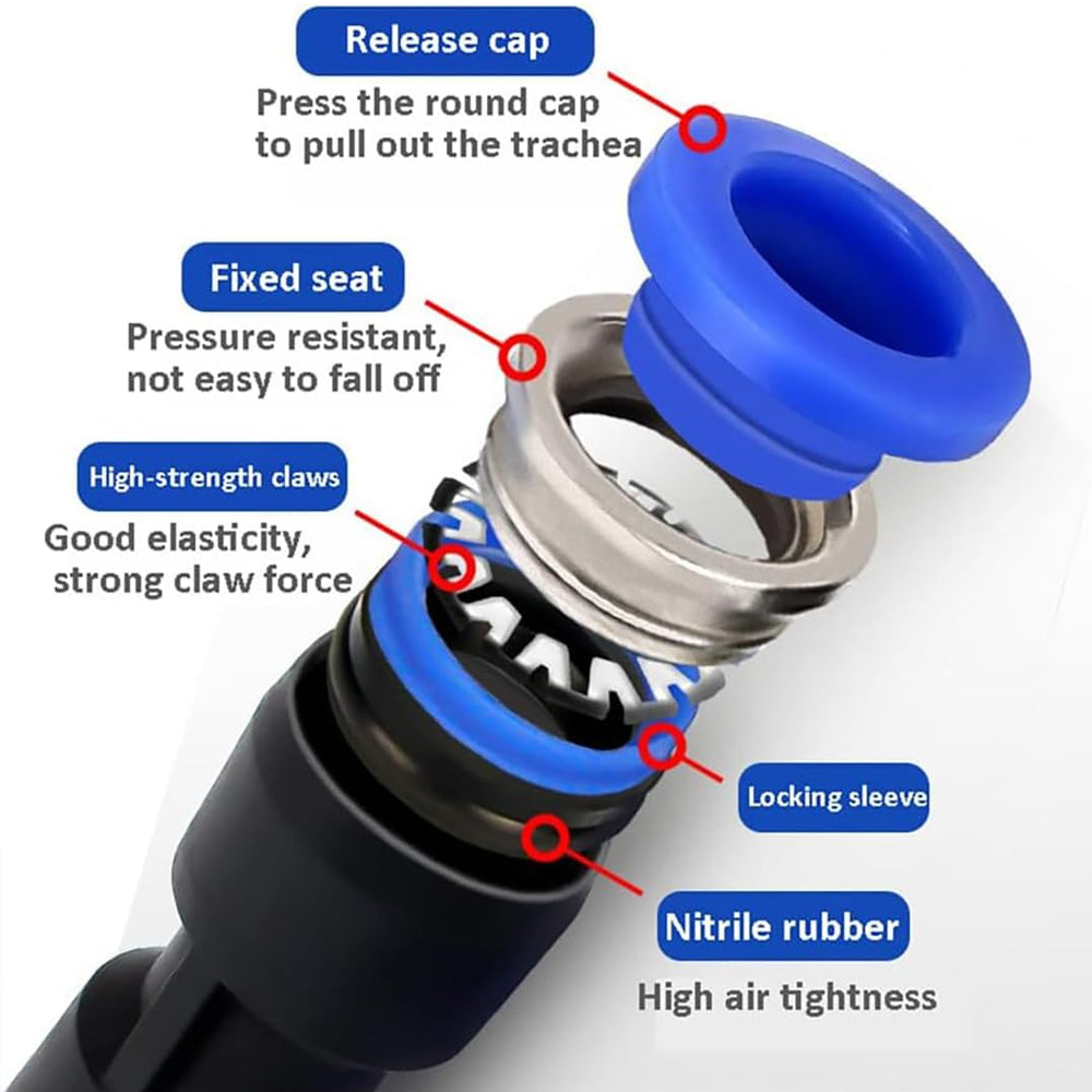 10pcs PG Pneumatic Fitting Push in Straight Connector OD10mm-6mm Air Hose Tube