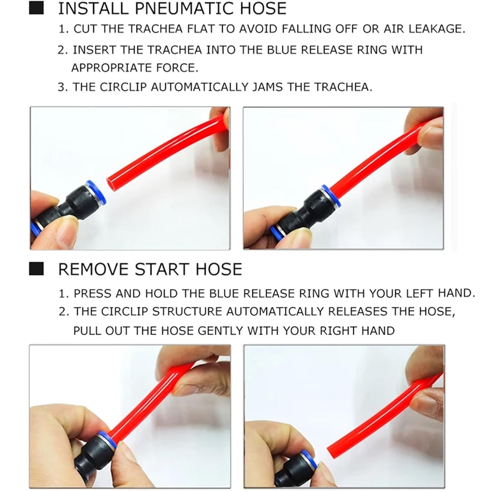 10pcs PG Pneumatic Fitting Push in Straight Connector OD10mm-6mm Air Hose Tube