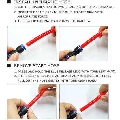 10pcs PG Pneumatic Fitting Push in Straight Connector OD10mm-6mm Air Hose Tube