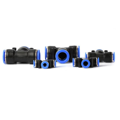 50 x T shaped Tee PE10 Air Pneumatic Connectors OD10mm Hose 3 Way Fittings