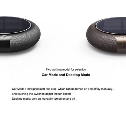 Car Air Purifier HEPA Filter Solar Panel Powered with 3pcs Extra HEPA Filters