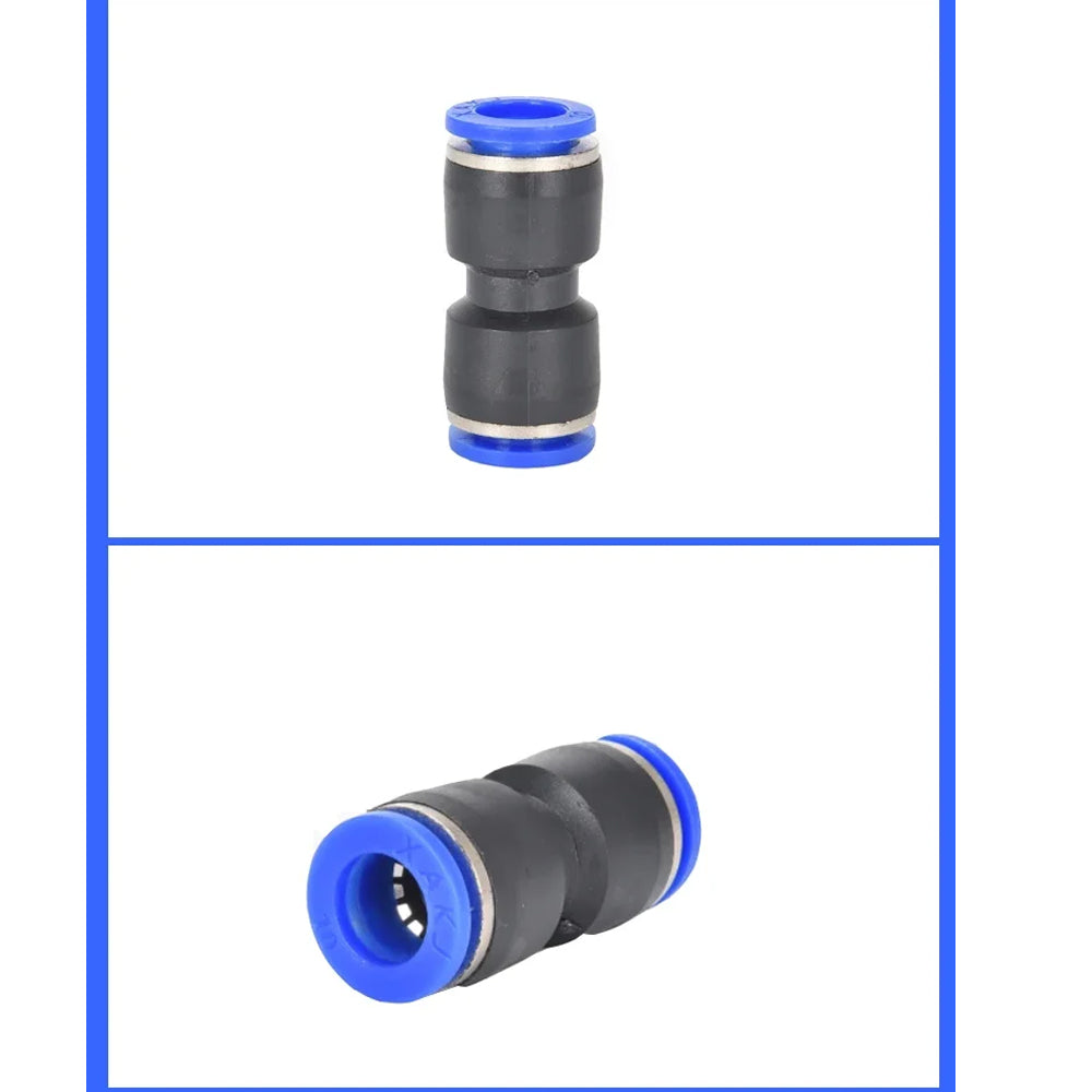 56pcs Air Straight Pneumatic Fittings PU Series Connectors 4/6/8/10/12//14/16mm